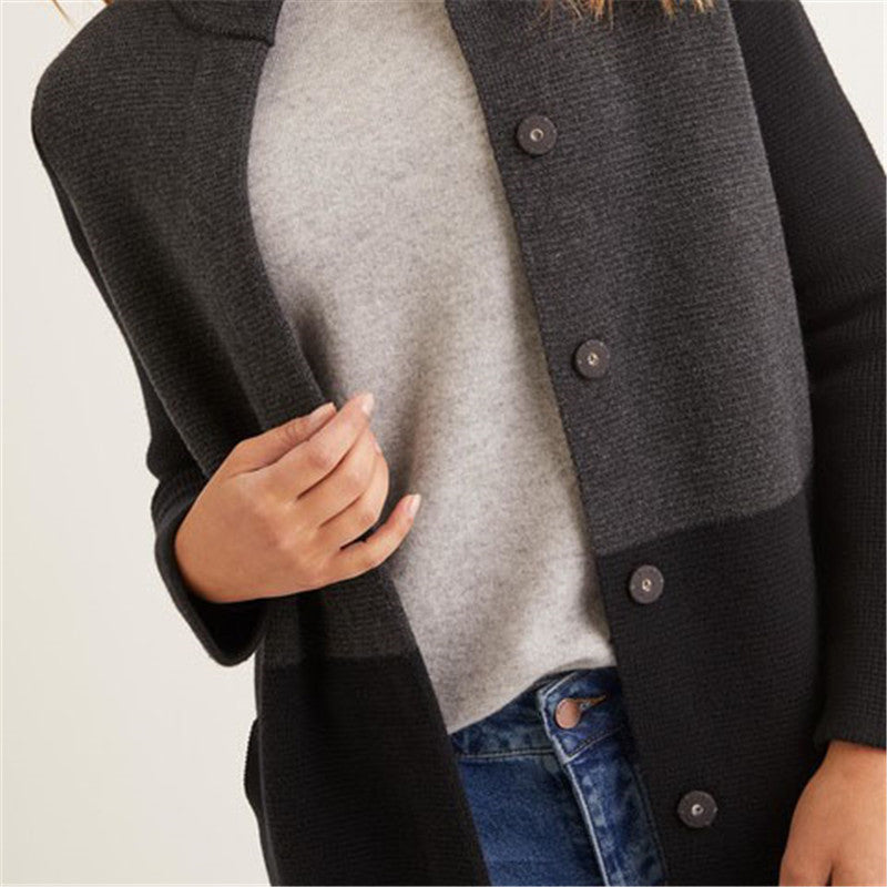 Casual And Comfortable Warm Colorblock Coat