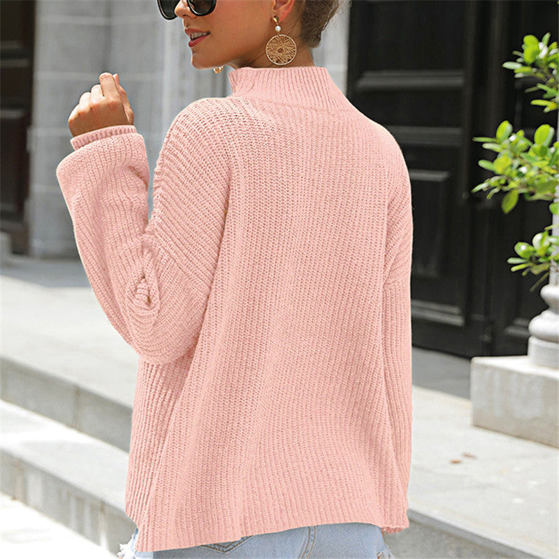 Casual Pure Color Bowknot Sweater