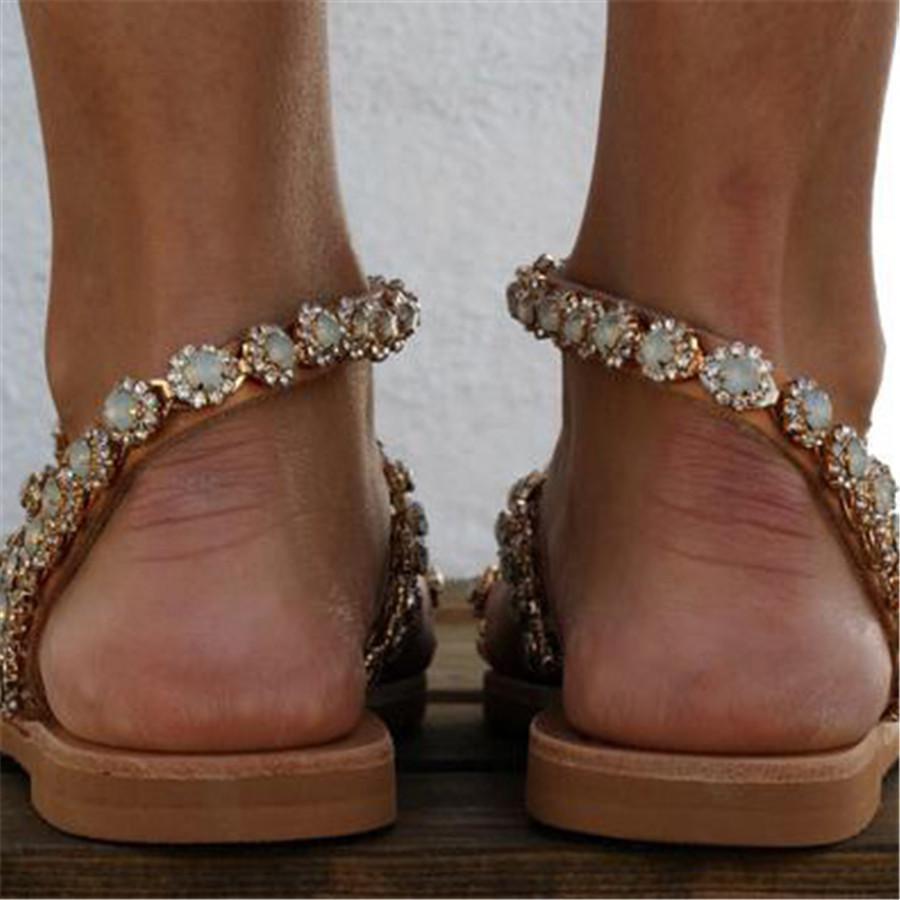 Star Diamond Beach Open Toe Flat Sandals