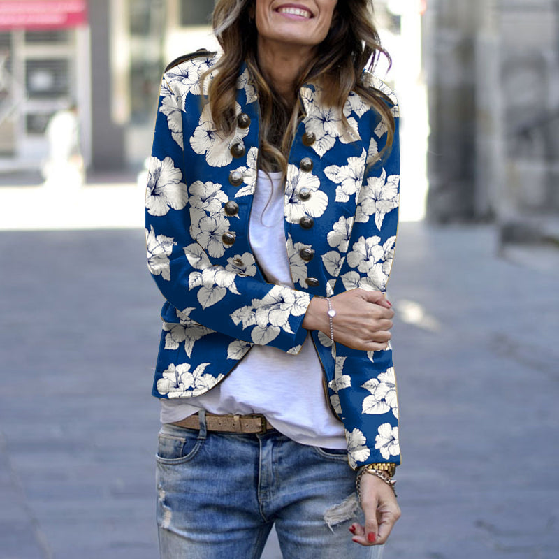 Fashion Floral Printed Long Sleeve Jacket