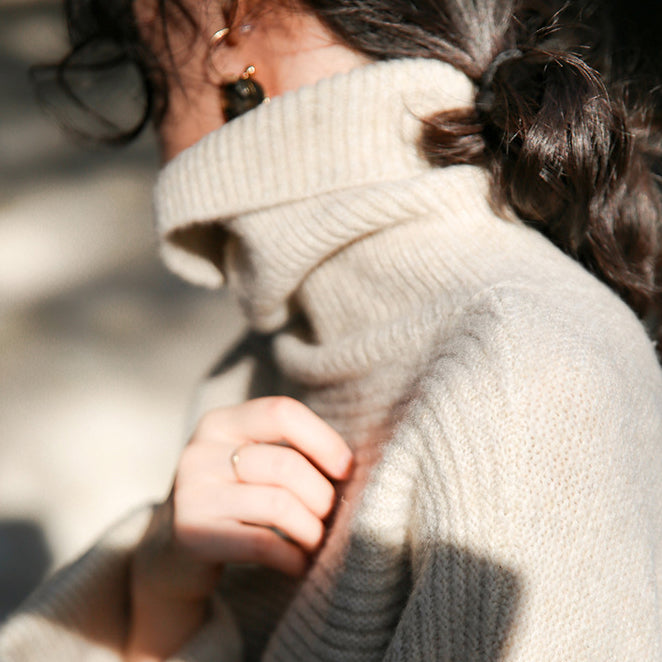 Autumn And Winter Pile Collar Collar Fold Sweater