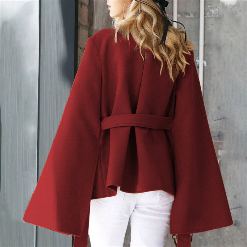 Stylish Sleek Slim Solid Woolen Coat