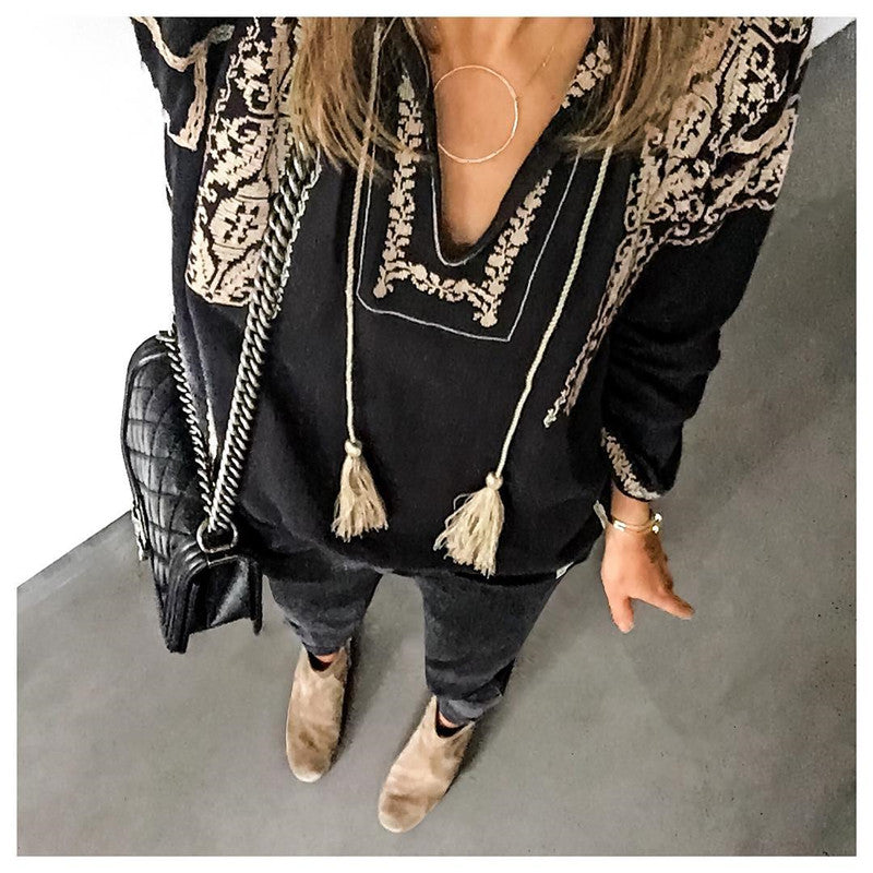 Bohemian womens printed shirt