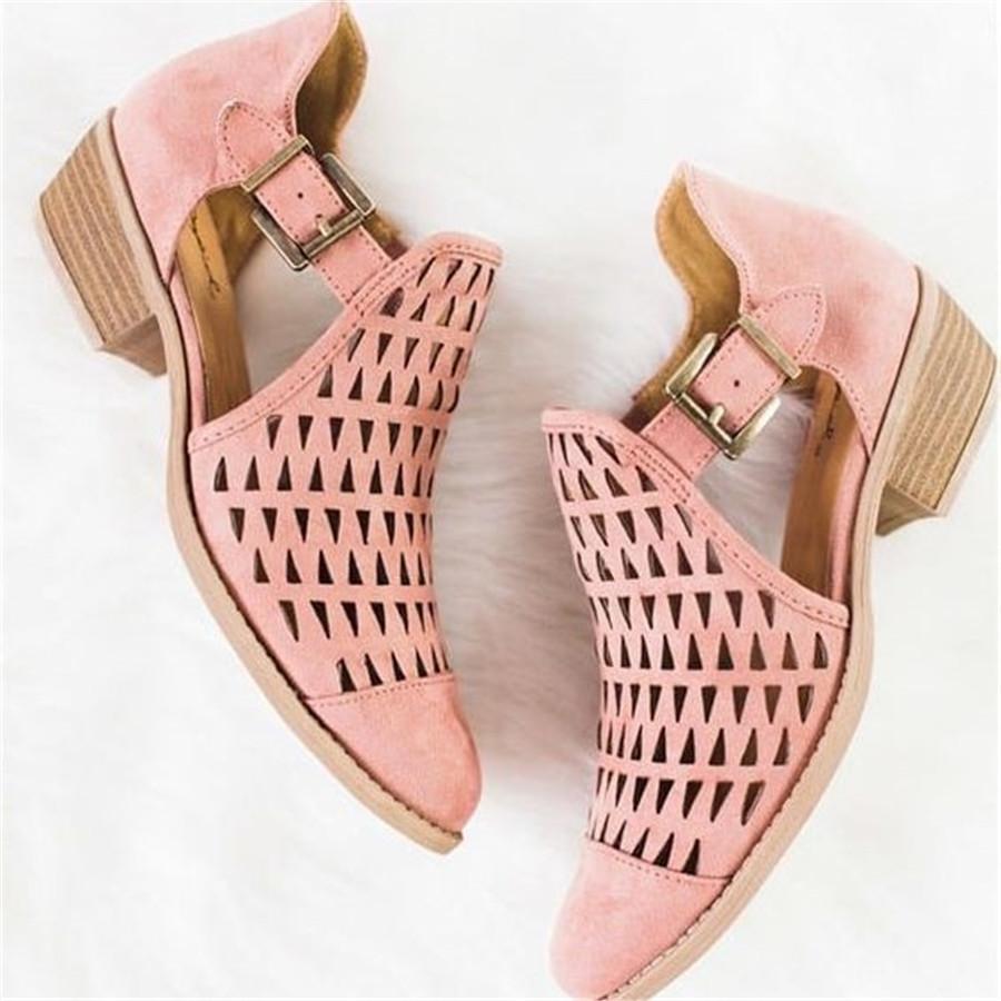 Fashion Elegant Women's Stenciled Chunky Sandals