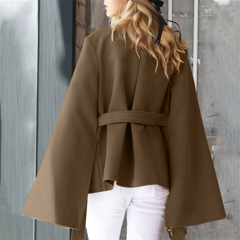 Stylish Sleek Slim Solid Woolen Coat
