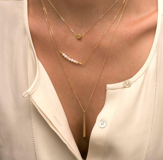Aestheticism Simplicity Pearl Multilayer Suit Necklace