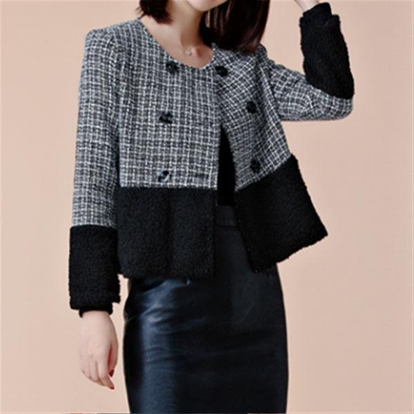 Stylish Bird Check Stitched Jacket