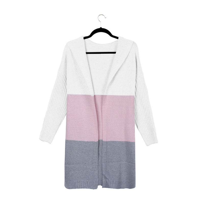 Solid Color Stitching Cardigan