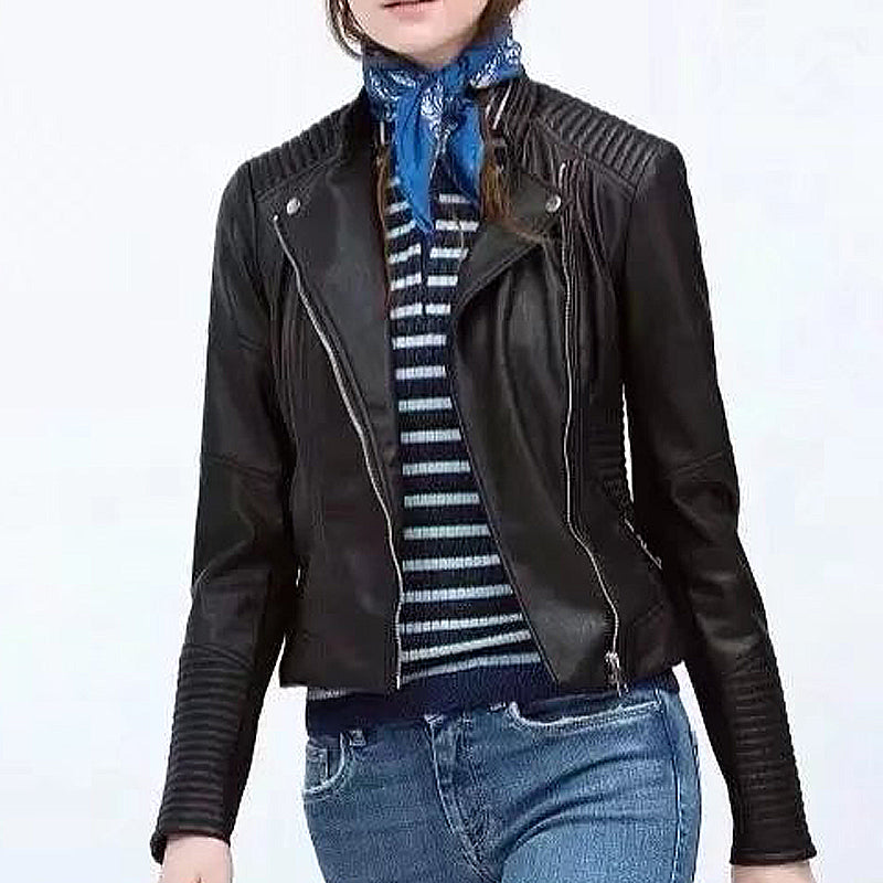 Fashion Long Sleeve Metal Zipper Jacket