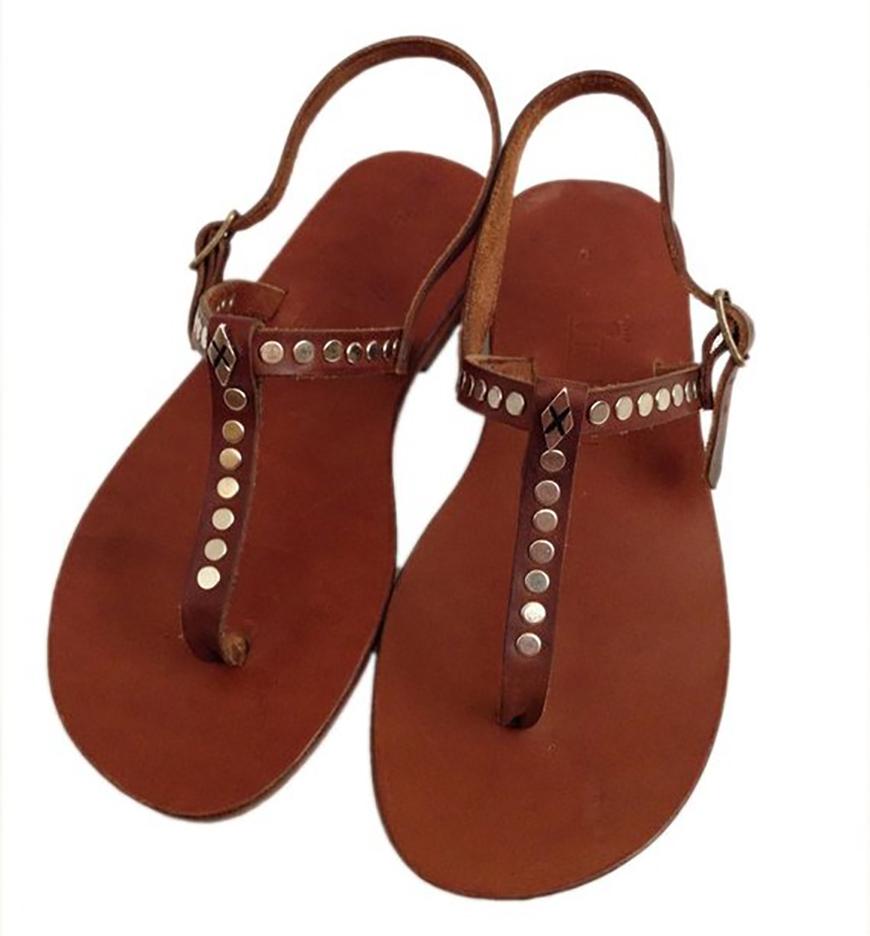 Studded Roman Style Flat Sandals