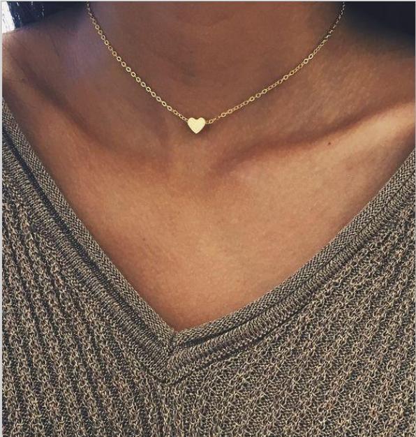 Fashion Alloy Heart Simple Clavicle Necklace