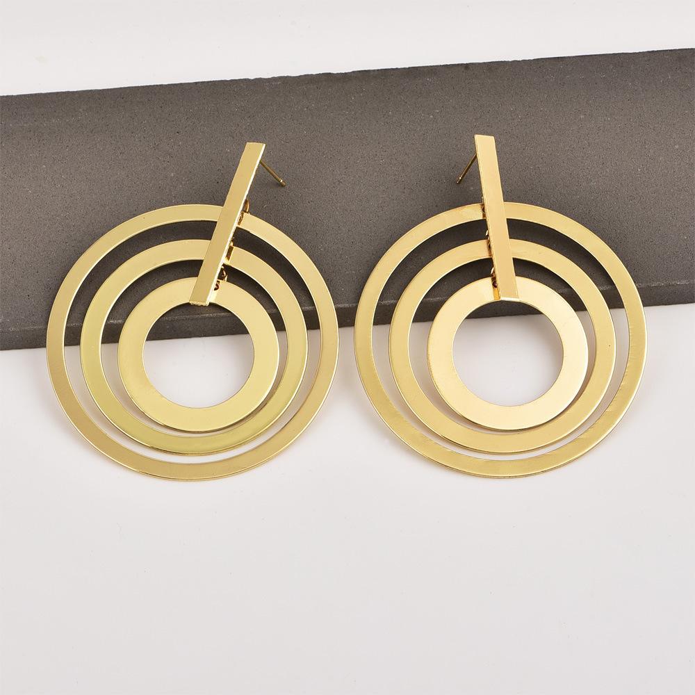 Personality trend women's 3 circle earrings