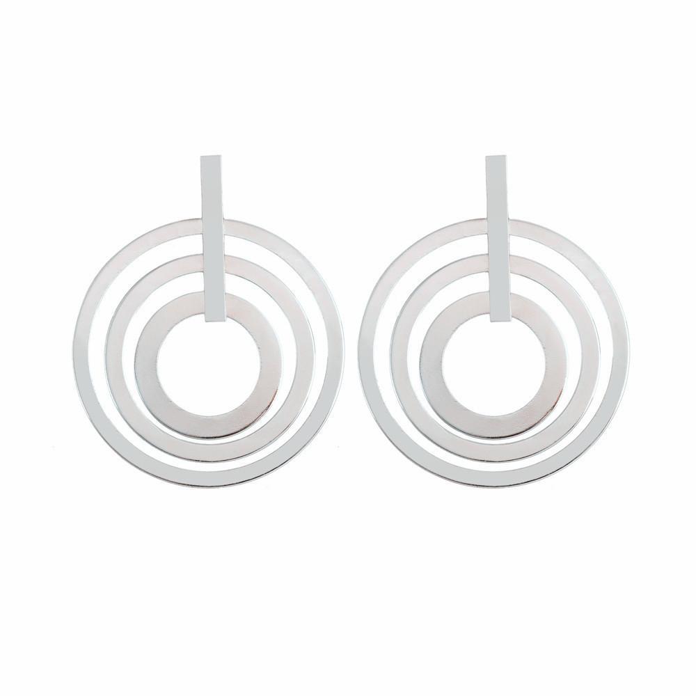 Personality trend women's 3 circle earrings