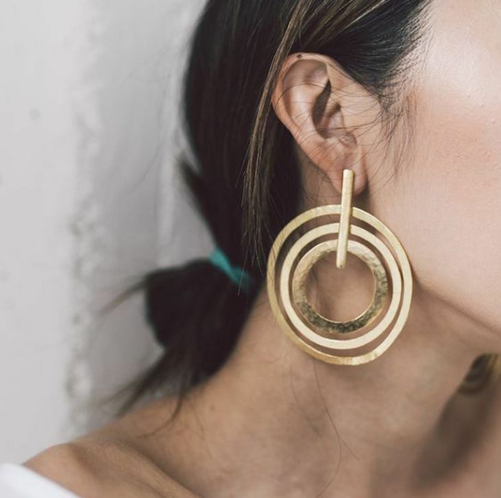 Personality trend women's 3 circle earrings
