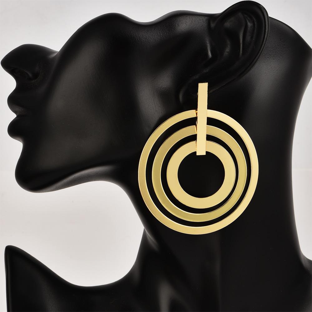 Personality trend women's 3 circle earrings