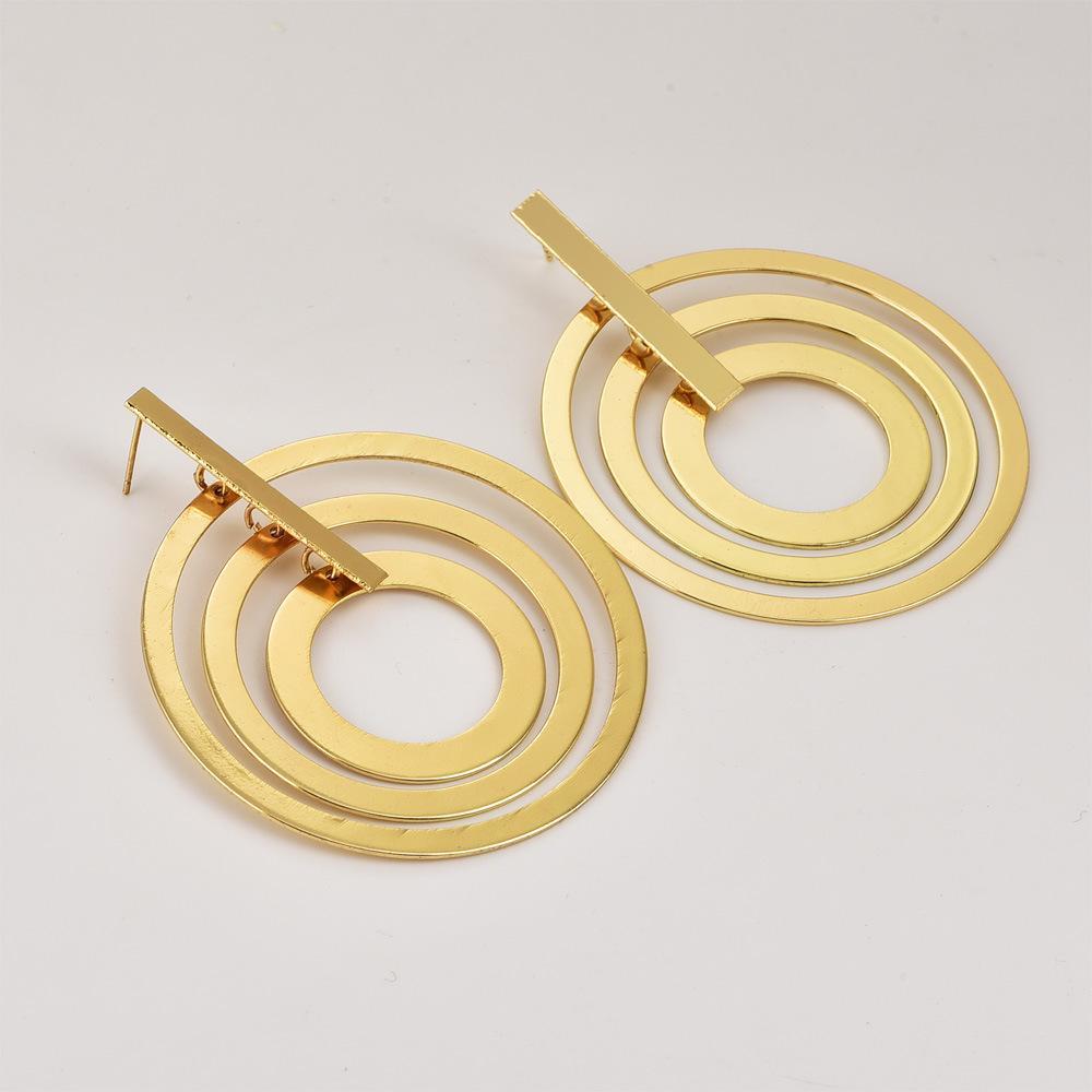 Personality trend women's 3 circle earrings