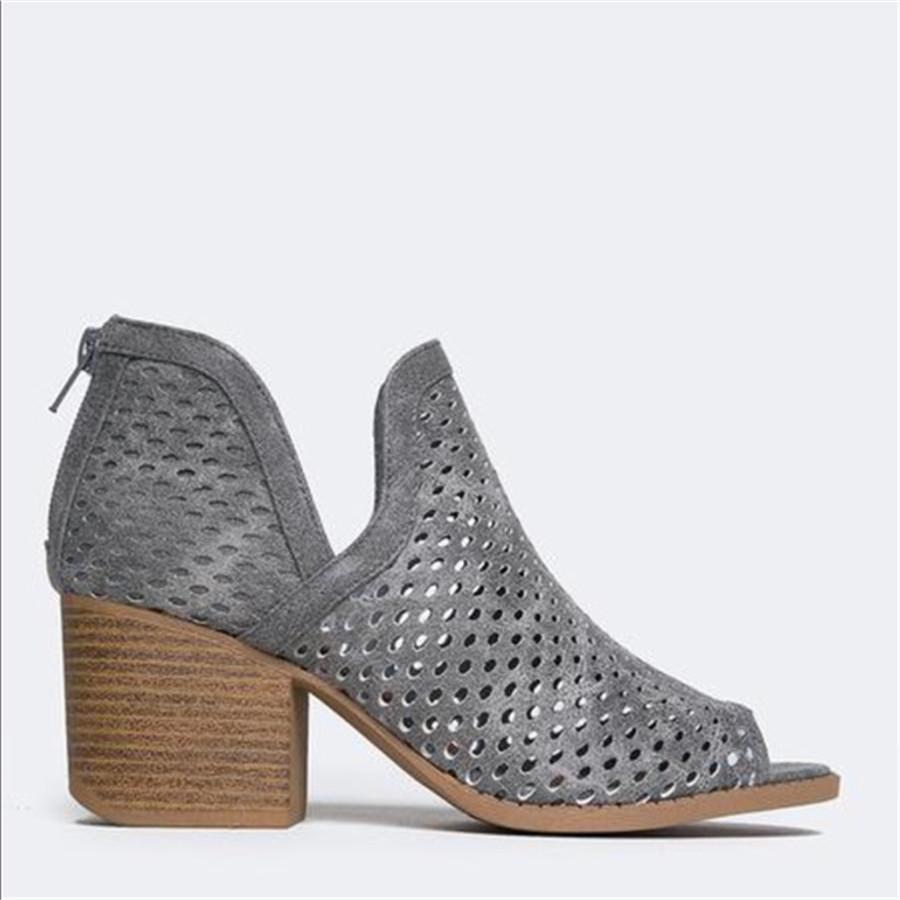 Openwork Fish Mouth Thick Sandals