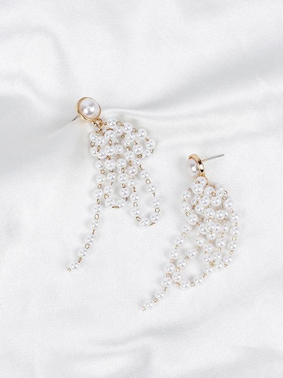 Fashion Pearl Tassel Earrings