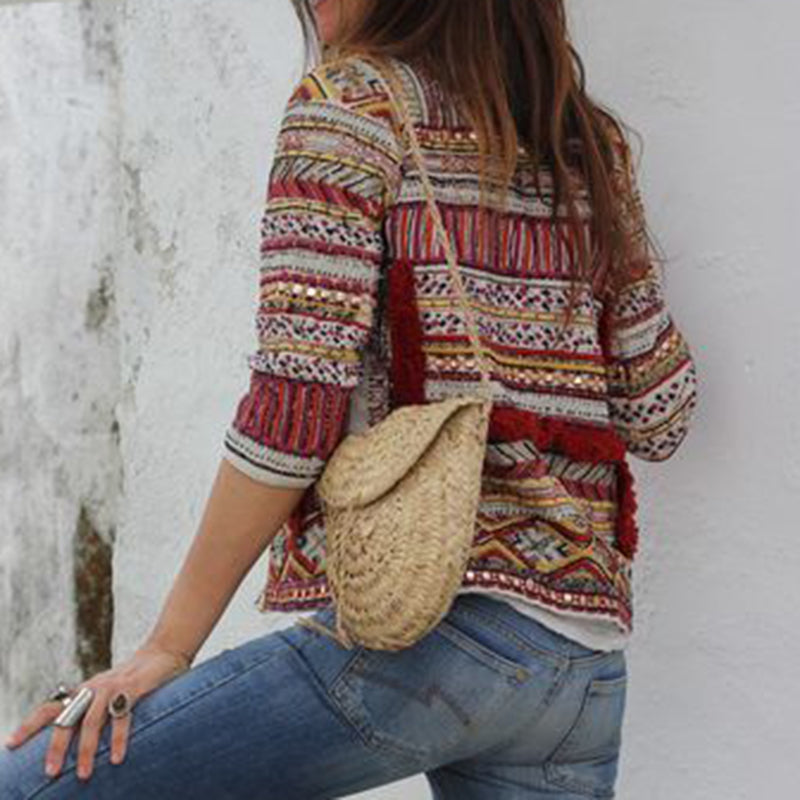 Casual Embroidery Long Sleeve Jacket
