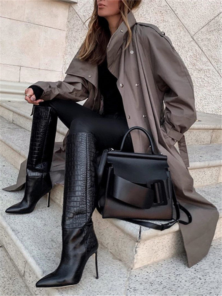 Women's solid color loose coat