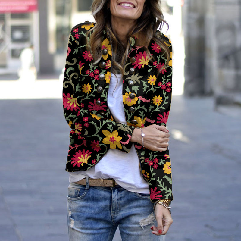 Vintage Printed Long Sleeve Jacket