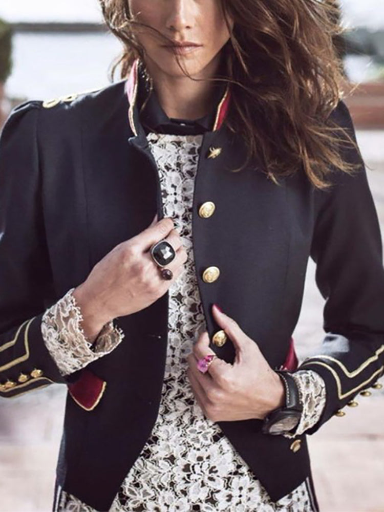 Women's Modest Inwrought Button Dress Jacket
