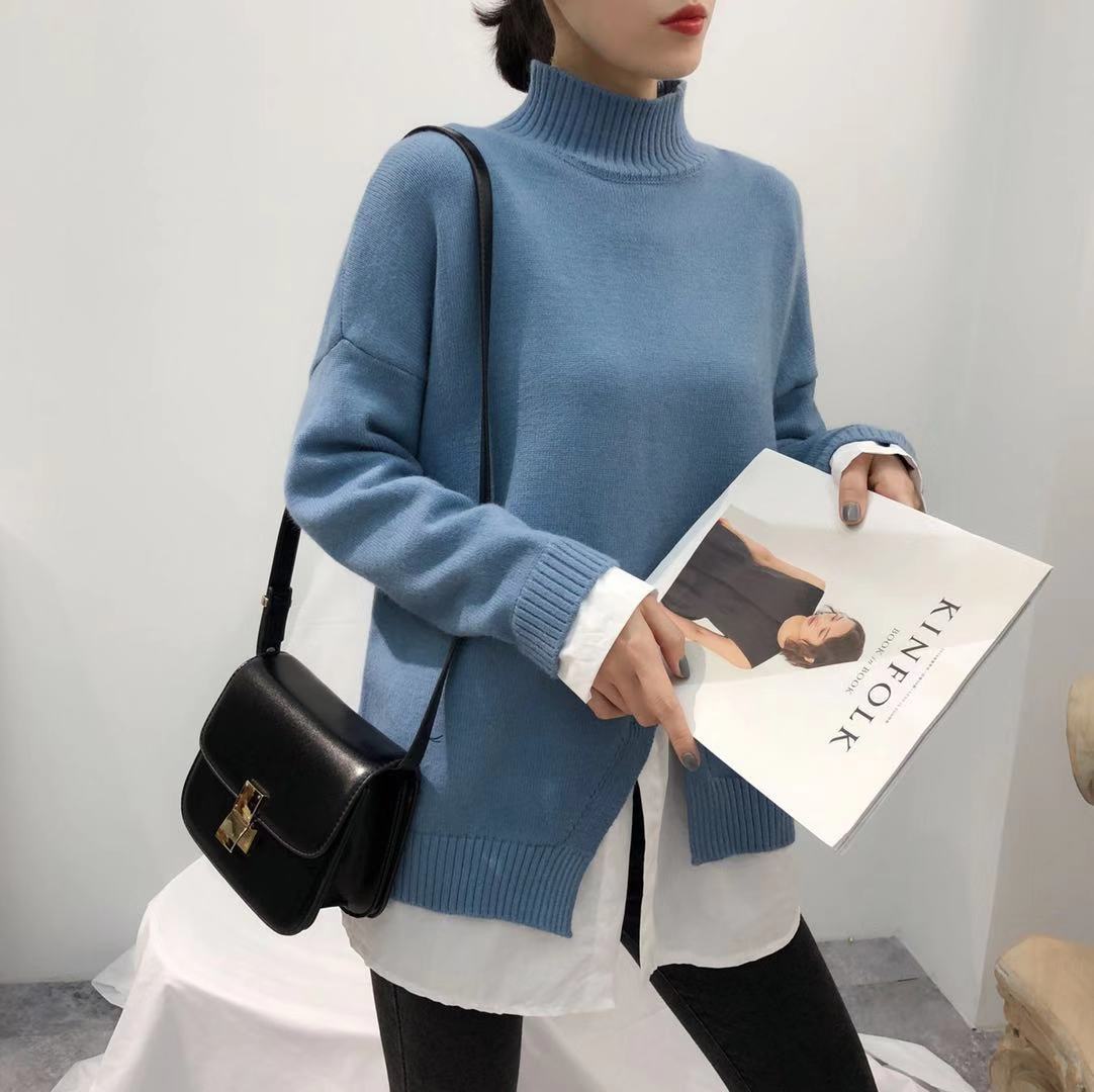 Women's Casual Pure Color Round Neck Long Sleeve Sweater