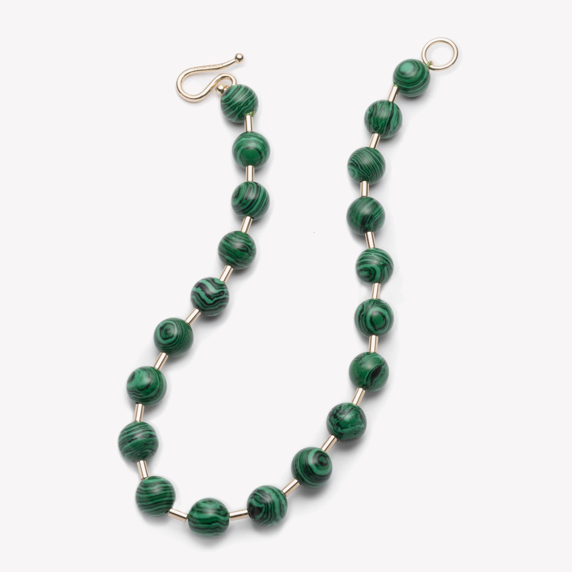 Malachite & 925 Silver Beaded Necklace – mAgnetico INT