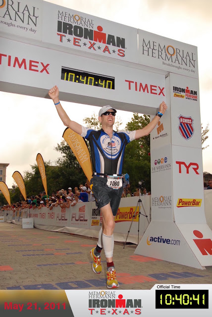 Jt crossing the finish link in Newton Running shoes