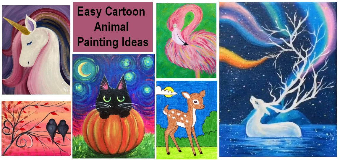 Easy Painting Ideas for Beginners, Easy Cartoon Painting Ideas for Kid