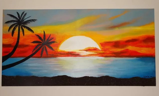 Easy Sunrise Seascape Paintings, Beach Painting, Easy Seascape Painting Ideas for Beginners, Easy Landscape Painting Ideas, Easy Acrylic Seascape Paintings, Simple Beautiful Seascape Canvas Paintings for Beginners