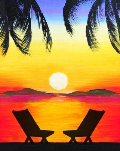 Discover 143+ simple beach sunset drawing latest
