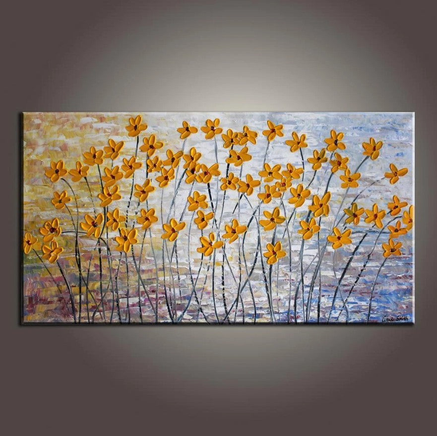 Flower Art Painting, Acrylic Flower Painting, Texture Painting, Simple Flower Painting, Palette Knife Painting