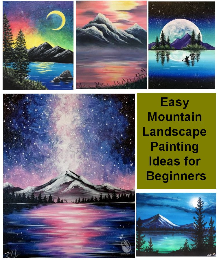 Easy Landscape Painting Ideas, Easy Mountain Painting Ideas for Beginners, Simple Canvas Painting Ideas, Easy Acrylic Painting Ideas for Beginners