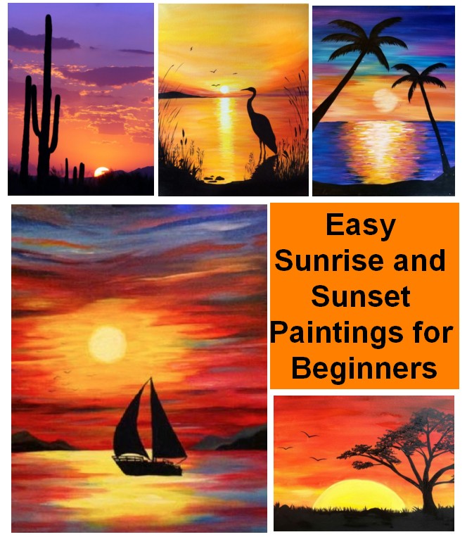 Easy Landscape Painting Ideas, Easy Sunrise and Sunset Painting Ideas for Beginners, Easy Seascape Paintings, Easy Boat Paintings, Simple Acrylic Painting Ideas for Kids, Easy Canvas Painting Ideas