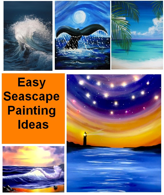 Easy Seascape Painting Ideas for Beginners, Easy Acrylic Seascape Paintings, Easy Landscape Painting Ideas, Easy Acrylic Seascape Paintings, Simple Beautiful Seascape Canvas Paintings for Beginners