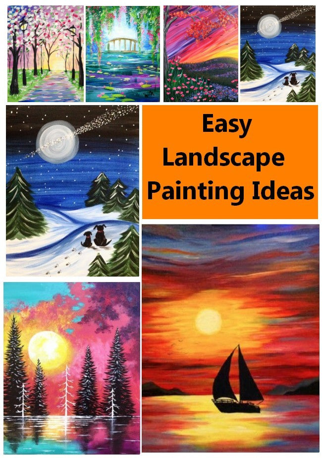 Easy Landscape Paintings for Beginners, Simple Acrylic Paintings on Canvas, Easy Tree Paintings, Easy DIY Painting Ideas for Beginners