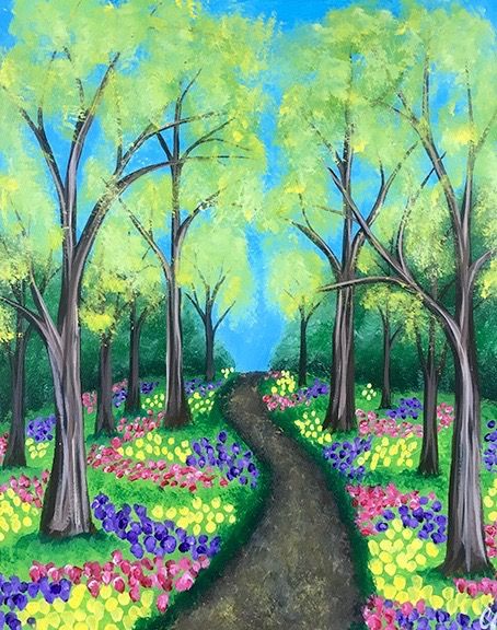 Easy Landscape Paintings for Beginners, Spring Painting, Simple Acrylic Paintings on Canvas, Easy Tree Paintings, Easy DIY Painting Ideas for Beginners
