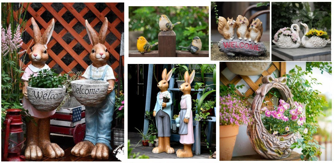 Garden Animal Statues, Large Animal Statues, Flowerpots, Garden Decoration  Ideas –