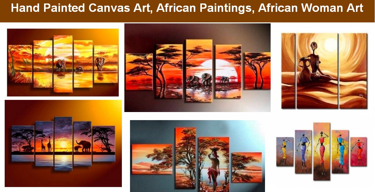 African Woman Paintings, African Landscape Paintings, African Painting, Sunrise Painting, Acrylic African Painting