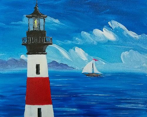 Easy Seascape Painting Ideas for Beginners, Beach Paintings, Light House Paintings, Easy Acrylic Seascape Paintings, Easy Landscape Painting Ideas, Easy Acrylic Seascape Paintings, Simple Beautiful Seascape Canvas Paintings for Beginners