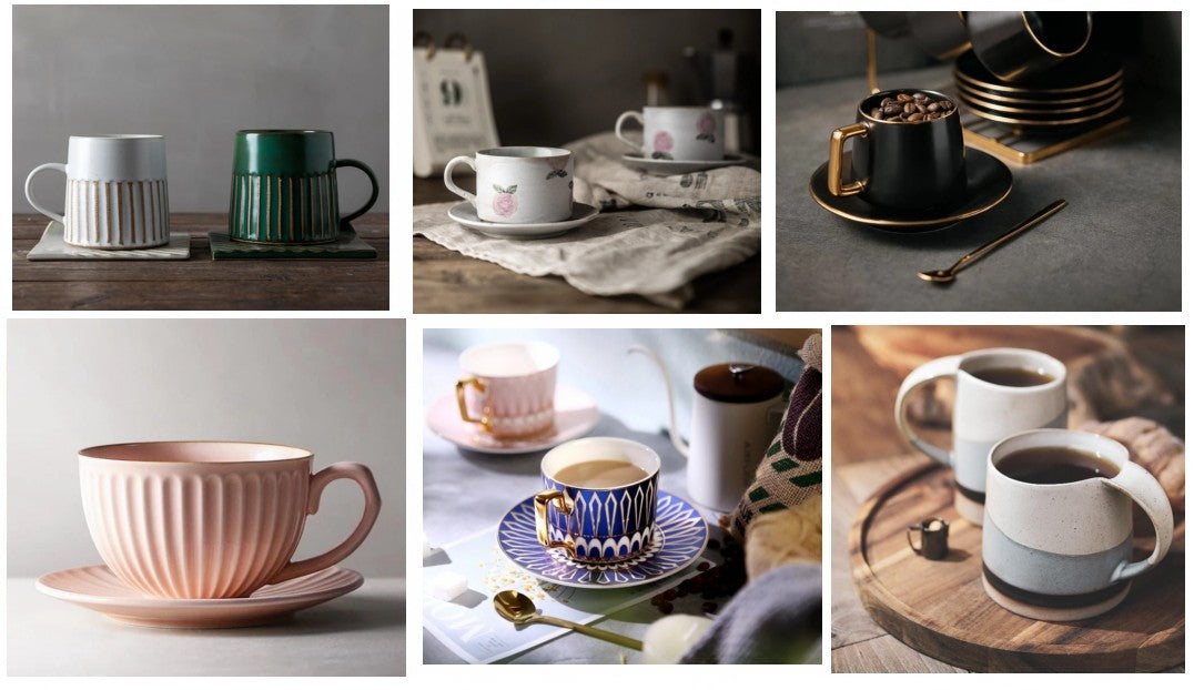 Elegant Ceramic Coffee Cups, Beautiful British Tea Cups, Unique Aftern –  Paintingforhome