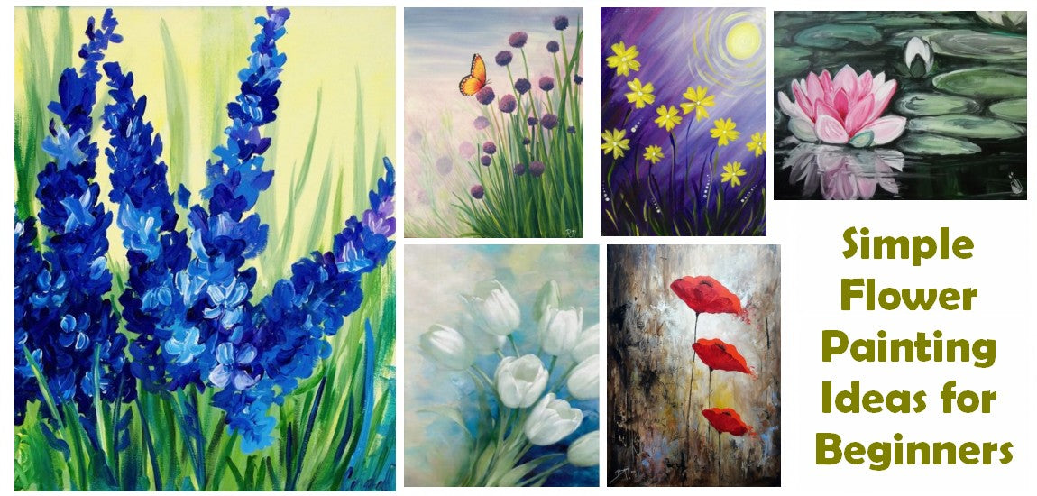 Easy Flower Painting Ideas for Beginners, Easy Acrylic Flower