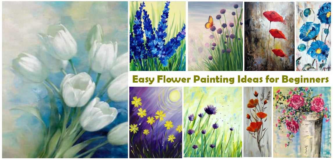 Easy Flower Painting Ideas for Beginners, Easy Acrylic Flower Paintings, Simple Flower Painting Ideas for Kids, Easy Flower Canvas Paintings, Simple Abstract Flower Art