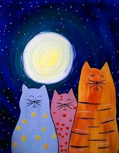 Easy Cartoon Painting Ideas for Kids, Cat Painting, Simple DIY Acrylic Painting Ideas for Kids, Easy Abstract Canvas Paintings, Easy Painting Ideas for Beginners, Cute Animal Painting Ideas