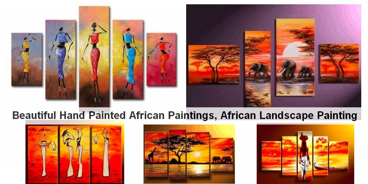 Acrylic African Painting, Sunset Painting, Paintings for Living Room, African Woman Painting, Acrylic Paintings for Bedroom