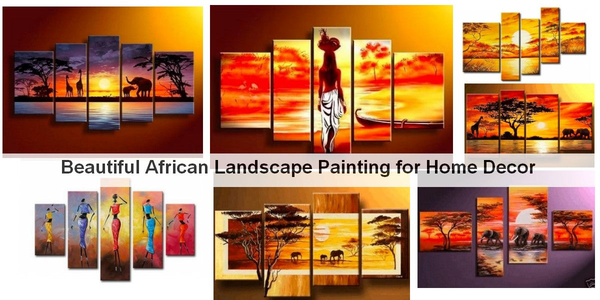 African Woman Painting, African Painting, Landscape Paintings, Hand Painted Acrylic Paintings, Living Room Wall Painting