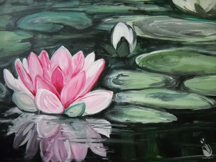 Easy Acrylic Flower Paintings, Water Lily Garden Pond, Simple Flower Painting Ideas for Kids, Easy Flower Painting Ideas for Beginners, Easy Flower Canvas Paintings, Simple Abstract Flower Art