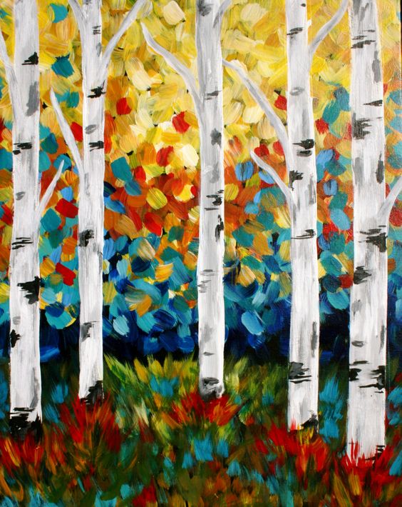 painting ideas canvas trees