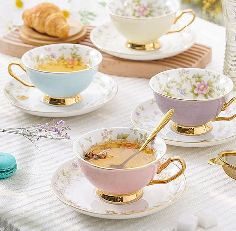 Beautiful British Tea Cups, Unique Afternoon Tea Cups and Saucers, Ele